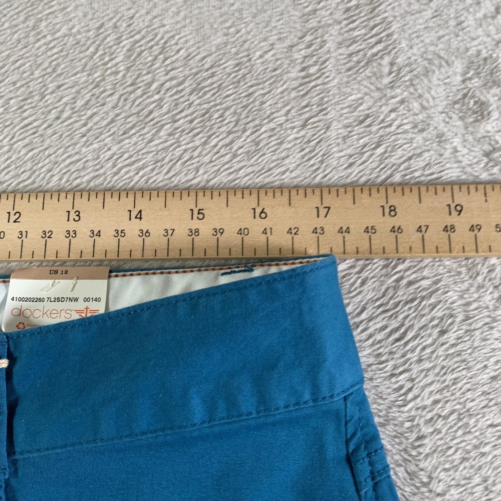 Dockers Pants Womens 12 Blue 5-Pocket Truly Slimming Capri Stretch Twill NEW‎ - Picture 6 of 13